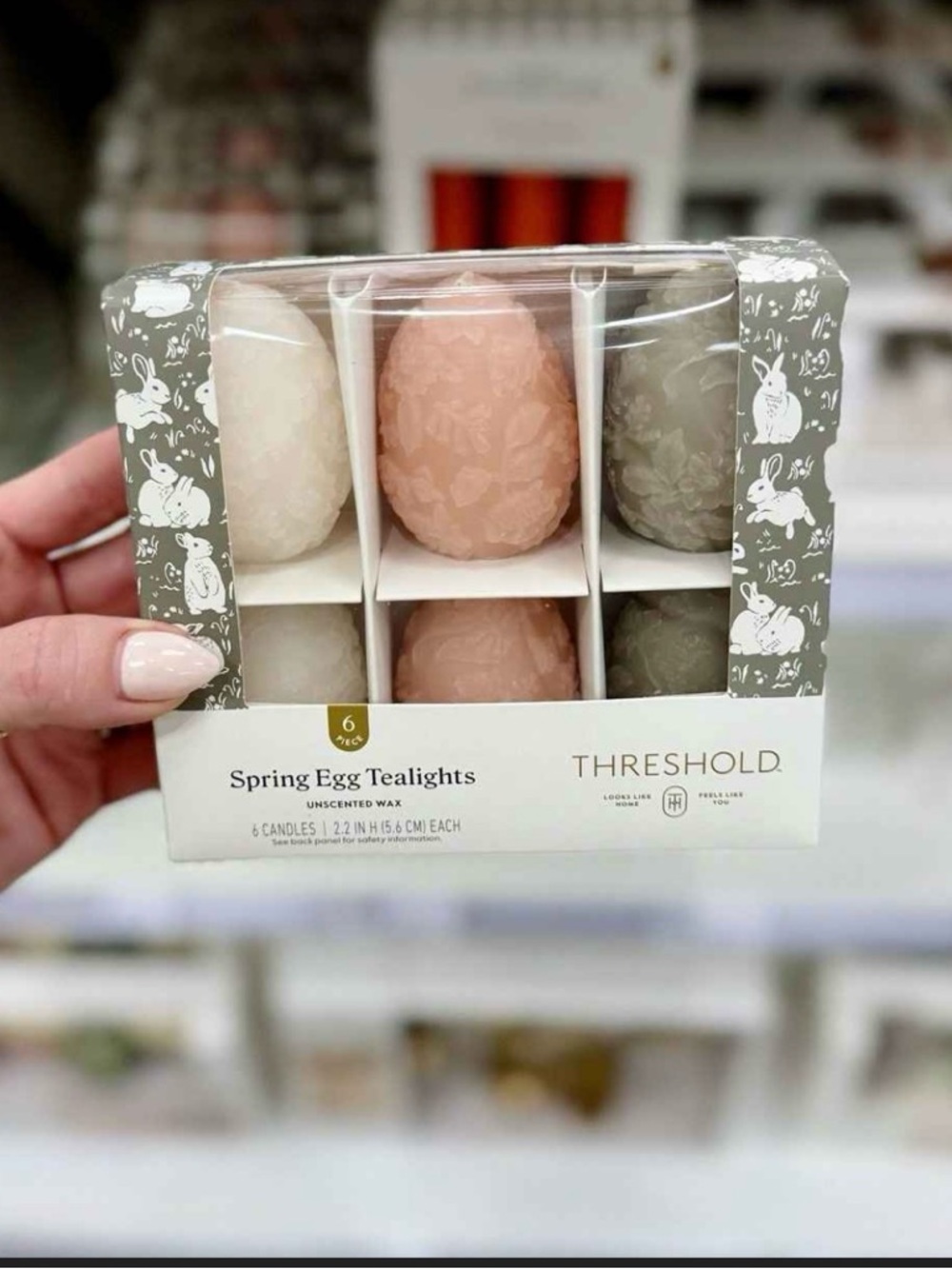 Threshold Pastel Egg Tealight Set - Pink, Cream & Sage